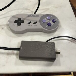 Nintendo SNSP-005 SNES Original Controller - Gray & RF Switch Adapter Not Tested